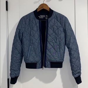 GAP Quilted Navy Blue Bomber Jacket